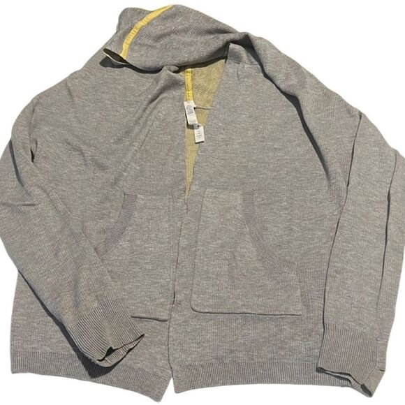 Lululemon Gray and Yellow Open Front Reversible Hooded Cardigan Size 4 - Picture 3 of 12